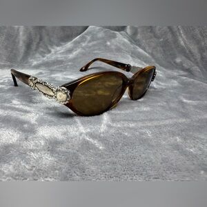 Vintage Brighton Brown Tortoise Sunglasses with Silvertone Detailing